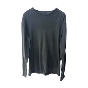 Hugo Boss Mens Large Black Long Sleeve Shirt Minimal Designer Basic